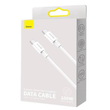 Baseus Superior Series Fast Charging Data Cable Type-C to Type-C 100W (CATYS-C02) 2m White фото №2