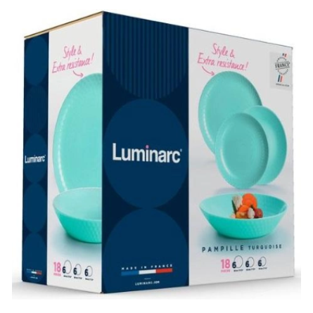 Столовий сервіз Luminarc Pampille Turquoise 18 предметів (Q6154) фото №2