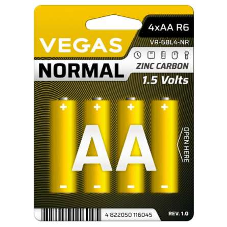 Батарейки Vegas VR-6BL4-NR