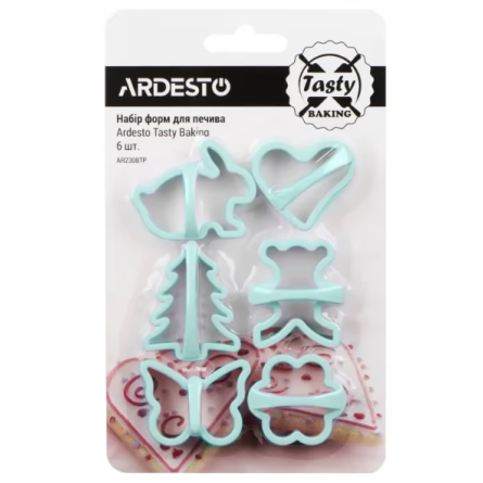 Форма для випікання Ardesto Набір форм для печива Tasty baking, 6шт, пластик, блакитний фото №2