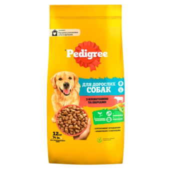 Изображение Сухий корм для собак Pedigree з яловичиною та овочами 12 кг (5998749145043)