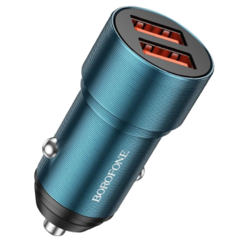 Изображение АЗУ Borofone BZ19 Wisdom dual port car charger set(Type-C) Sapphire Blue
