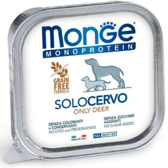 Зображення Консерва для собак Monge Dog Solo 100% оленина 150 г (8009470014175)