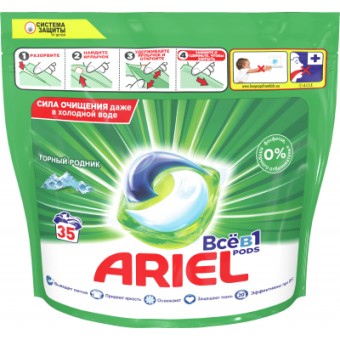 Зображення Капсули для прання Ariel Pods Все-в-1 Горный родник 35 шт. (8001841582245)
