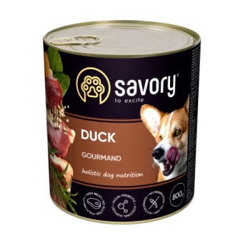 Изображение Консерва для собак Savory Dog Gourmand качка 800 г (4820232630488)
