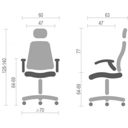 Офісне крісло АКЛАС Прима PL HR ANF Синее (10481) фото №6
