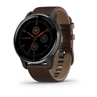 Зображення Smart годинник Garmin Venu 2 Plus, Black   Slate, Leather, GPS (010-02496-15)