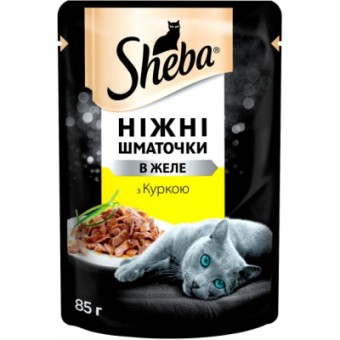 Зображення Вологий корм для котів Sheba cij POU з куркою в желе 85 г (4770608257224)