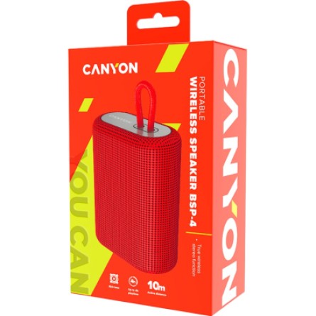 Портативна колонка Canyon BSP-4 Bluetooth Red (CNE-CBTSP4R) фото №4