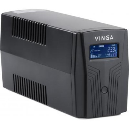 Джерело безперебійного живлення Vinga LCD 600VA plastic case with USB (VPC-600PU) фото №2