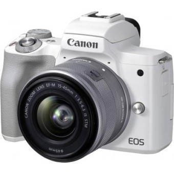 Зображення Цифрова фотокамера Canon EOS M50 Mk2   15-45 IS STM Kit White (4729C028)