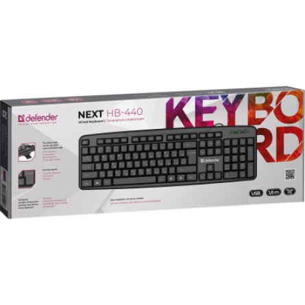 Клавіатура Defender Next HB-440 Black (45440) фото №2