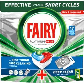 Зображення Таблетки для посудомийної машини Fairy Platinum Plus All in One Fresh Herbal Breeze 17 шт. (8006540728772