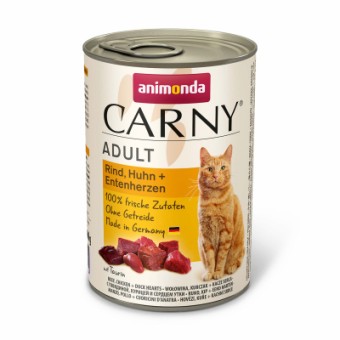 Изображение Консерва для котів Animonda Carny Adult Beef, Chicken   Duck hearts 400 г (4017721837224)