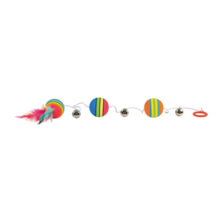 Іграшки для котів Trixie кольорові м'ячики на резинці (4011905041339)