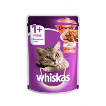 Зображення Консерва для котів Whiskas Casserole з яловичиною у желе 85 г (5900951263194)
