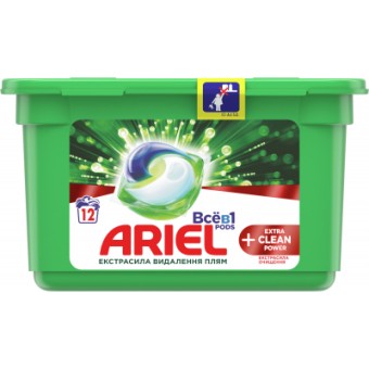 Зображення Капсули для прання Ariel Pods Все-в-1   Экстра OXI Effect 12 шт. (8001841971568)