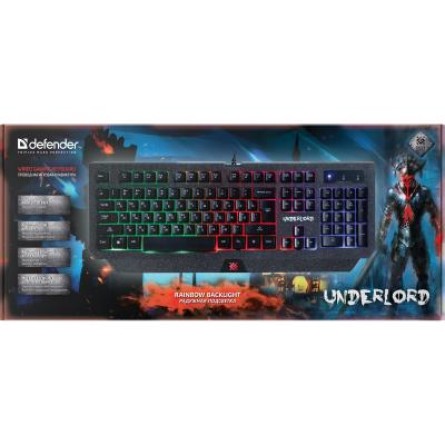 Клавіатура Defender Underlord GK-340L USB RU Black (45340) фото №4