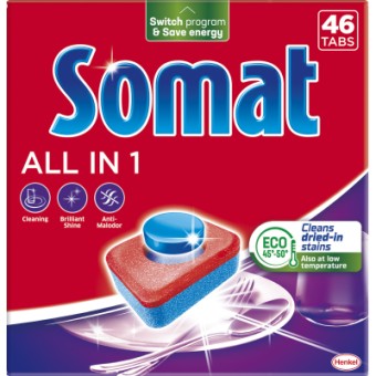 Изображение Таблетки для посудомийної машини Somat All in 1 46 шт. (9000101577228)