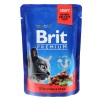 Вологий корм для котів Brit Premium Cat Pouches яловичина та горох 100 г (8595602505982)