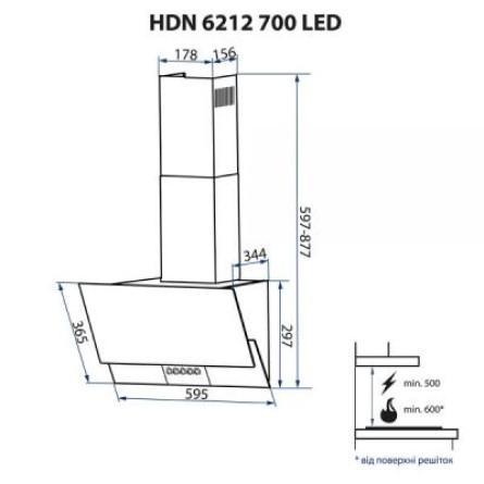 Витяжки Minola HDN 6212 WH/I 700 LED фото №11