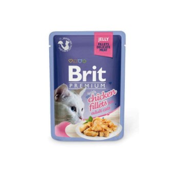Изображение Вологий корм для котів Brit Premium Cat 85 г (філе курки в желе) (8595602518463)