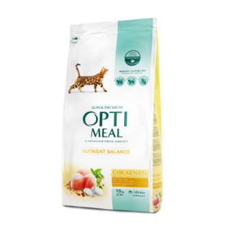 Изображение Сухий корм для котів Optimeal зі смаком курки 10 кг (B1831201)