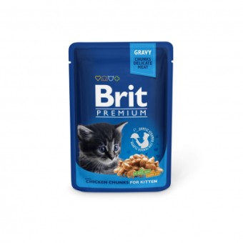 Изображение Вологий корм для котів Brit Premium Cat 85 г (філе курки в соусі) (8595602518579)