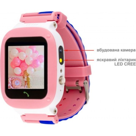 Smart годинник AmiGo GO004 Splashproof Camera LED Pink фото №3