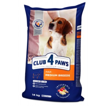 Зображення Сухий корм для собак Клуб 4 лапи Преміум. Для середніх порід 14 кг(П) (4820215366328)