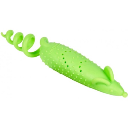 Іграшки для котів GiGwi Refillable Catnip Миша гумова 16.5 см зелена (2347)