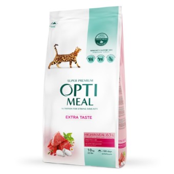 Изображение Сухий корм для котів Optimeal зі смаком телятини 10 кг (B1830501)