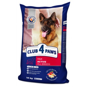 Изображение Сухий корм для собак Клуб 4 лапи Преміум. Актив 14 кг(UP) (4820215366274)