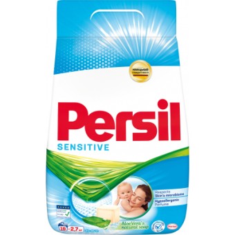 Изображение Порошок для стирки Persil Sensitive Алоэ Вера для чувствительной кожи 2.7 кг (9000101521689)