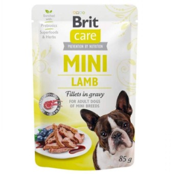 Изображение Вологий корм для собак Brit Care Mini pouch 85 г (філе ягняти в соусі) (8595602534401)