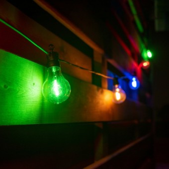 Зображення Гірлянда YES! Fun ретро LED уличная 10 ламп, 6 м, IP44, многоцветная, 8 м (801173)