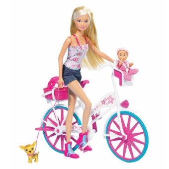 Изображение Лялька Simba Штеффі з малюком на велосипеді (5739050)