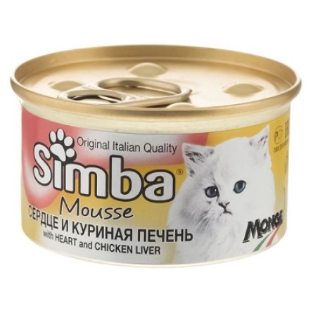 Консерва для котів Simba Cat Wet курячі серця та лівер 85 г (8009470009461)