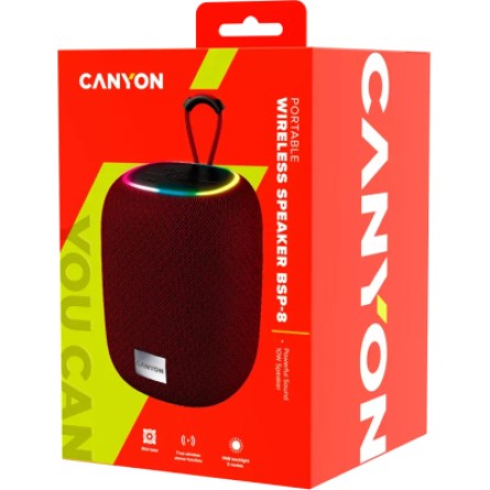 Портативна колонка Canyon BSP-8 Bluetooth V5.2 Red (CNE-CBTSP8R) фото №5