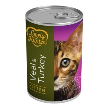 Изображение Консерва для котів Lovely Hunter Kitten Veal&Turkey 400 г (LHU45346)