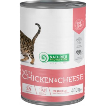 Изображение Консерва для котів Nature's Protection Adult Chicken & Cheese 400 г (KIK45608)