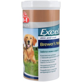 Зображення Таблетки для тварин 8in1 Excel Brewers Yeast Пивні дріжджі 1430 шт (4048422115731)
