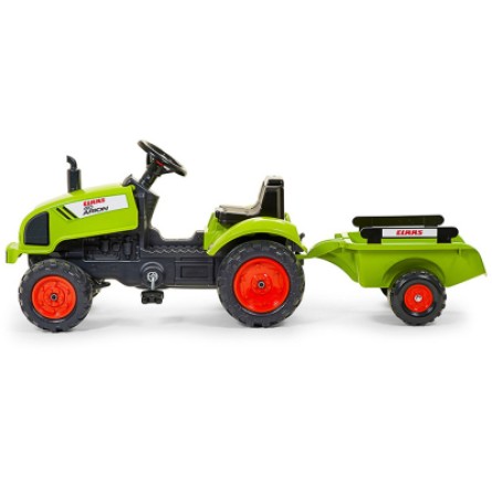Електромобіль дитячий Falk Claas Arion трактор на педалях з причепом Зелений (2041C) фото №2