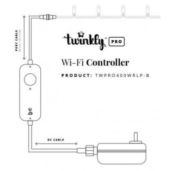Зображення Гірлянда Twinkly Гирлянда  Контроллер Pro IP65 WiFi IP65, 1-2х250 ламп (TWPRO400WRLP-BEU)