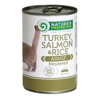 Зображення Консерва для котів Nature's Protection Adult Neutered Turkey, Salmon & Rice 400 г (KIK24636)