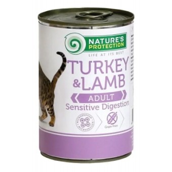 Изображение Консерва для котів Nature's Protection Adult Sensitive Digestion Turkey & Lamb 400 г (KIK24635)