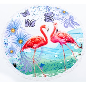 Зображення Рушник MirSon пляжное №5053 Summer Time Bright flamingo 150x150 см (2200003180664)