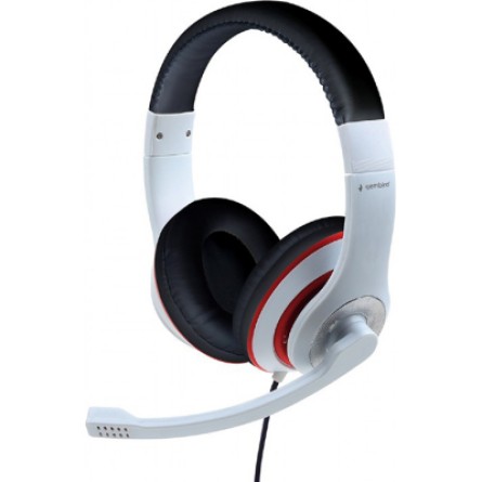 Навушники Gembird MHS-03 White/Red/Black (MHS-03-WTRDBK)