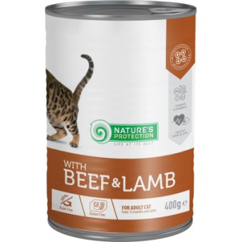 Изображение Консерва для котів Nature's Protection Adult With Beef & Lamb 400 г (KIK45607)