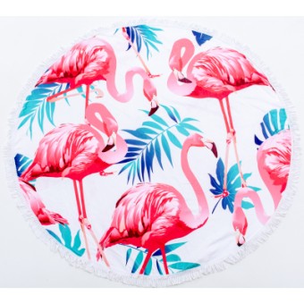 Изображение Рушник MirSon пляжное №5054 Summer Time Light flamingo 150x150 см (2200003180688)